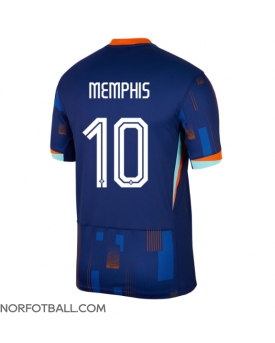 Billige Fotballdrakt Nederland Memphis Depay #10 Replika Bortedrakt EM 2024 Kortermet